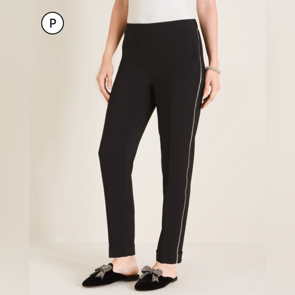 CHICO’s Ball chain black jogger ankle pants Size 2,5 T